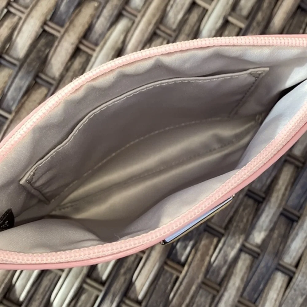 COACH Pearlescent Pale Pink Large Leather Wristlet